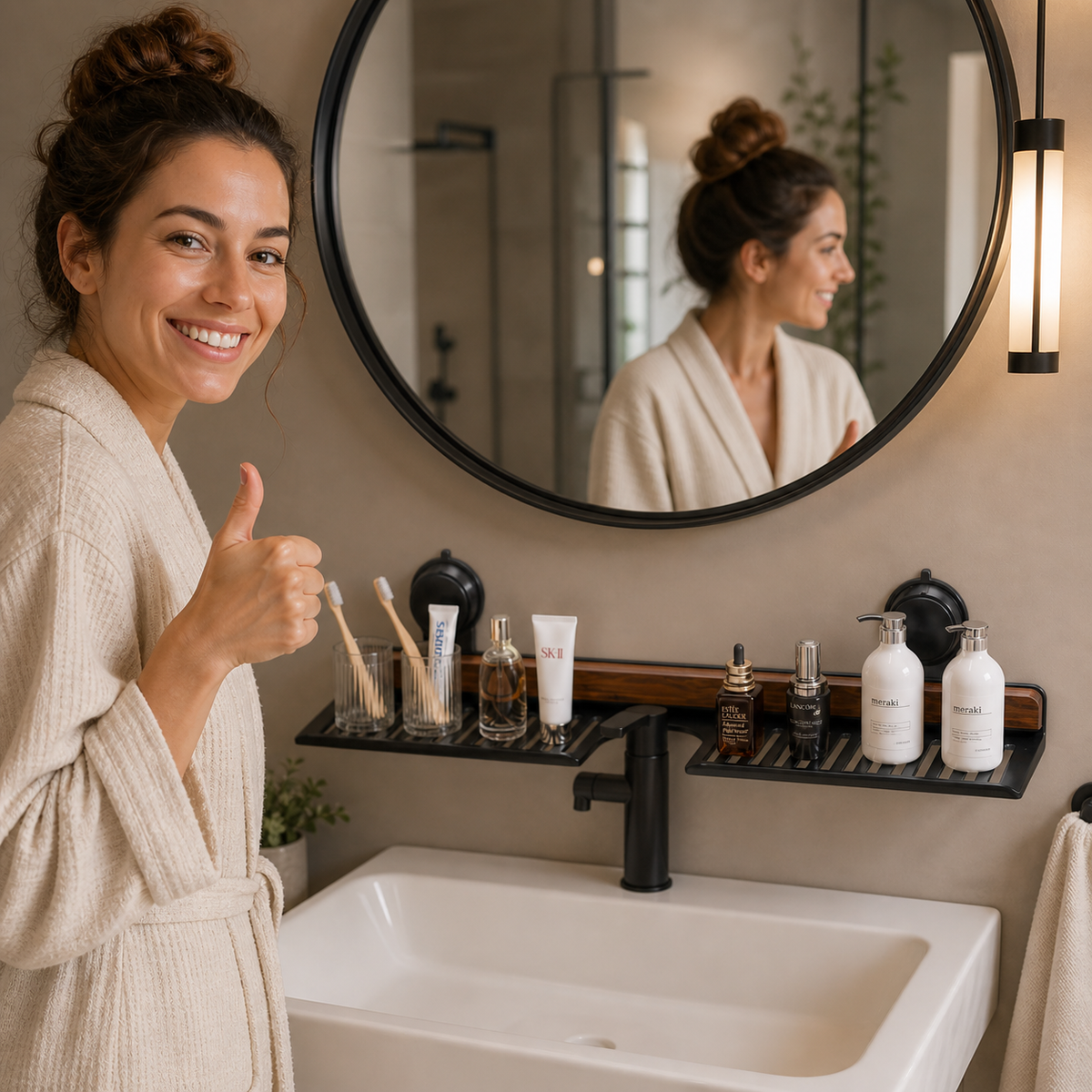 Suction Cup Bathroom Shelf – Extra Storage Without Drilling